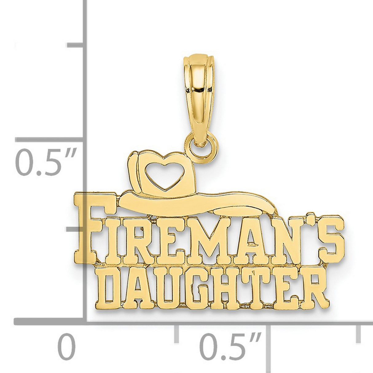 10k Yellow Gold Firemans Daughter Pendant with Heart Cutout and Helmet Detail