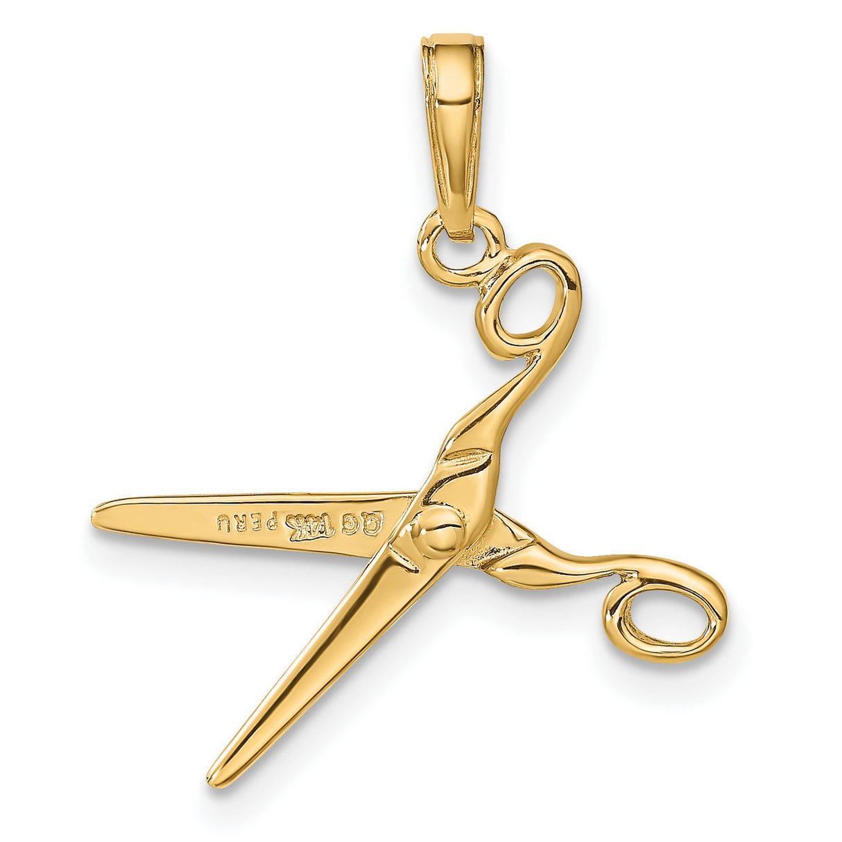 10k Yellow Gold Scissors Pendant, Movable Shears Charm for Hairstylist or Cosmetology Graduate