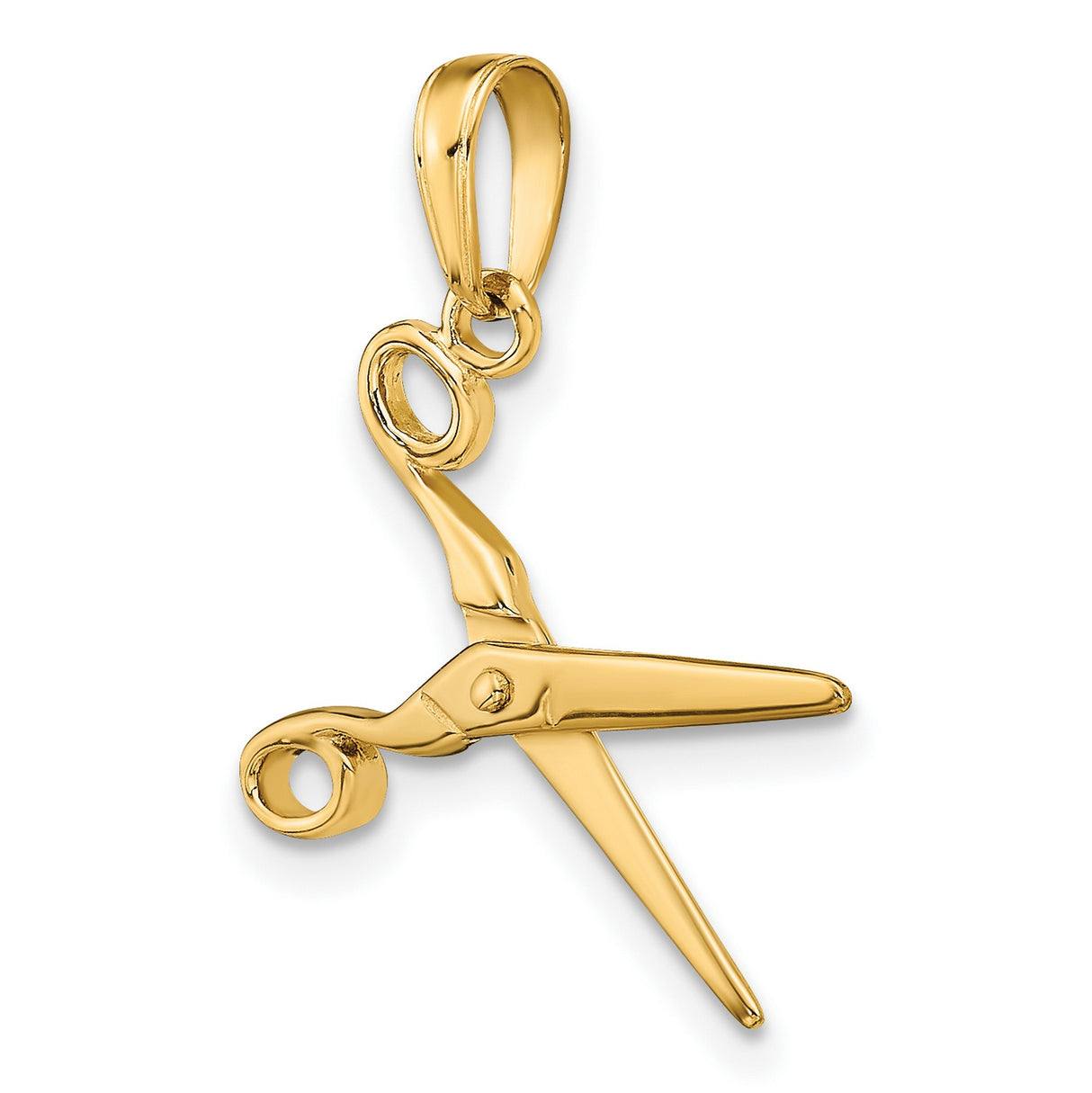 10k Yellow Gold Scissors Pendant, Movable Shears Charm for Hairstylist or Cosmetology Graduate