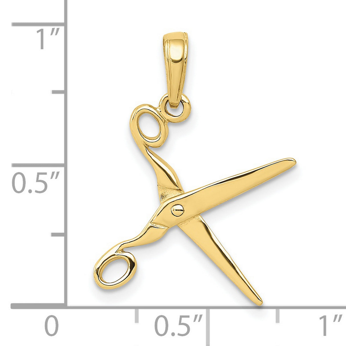 10k Yellow Gold Scissors Pendant, Movable Shears Charm for Hairstylist or Cosmetology Graduate