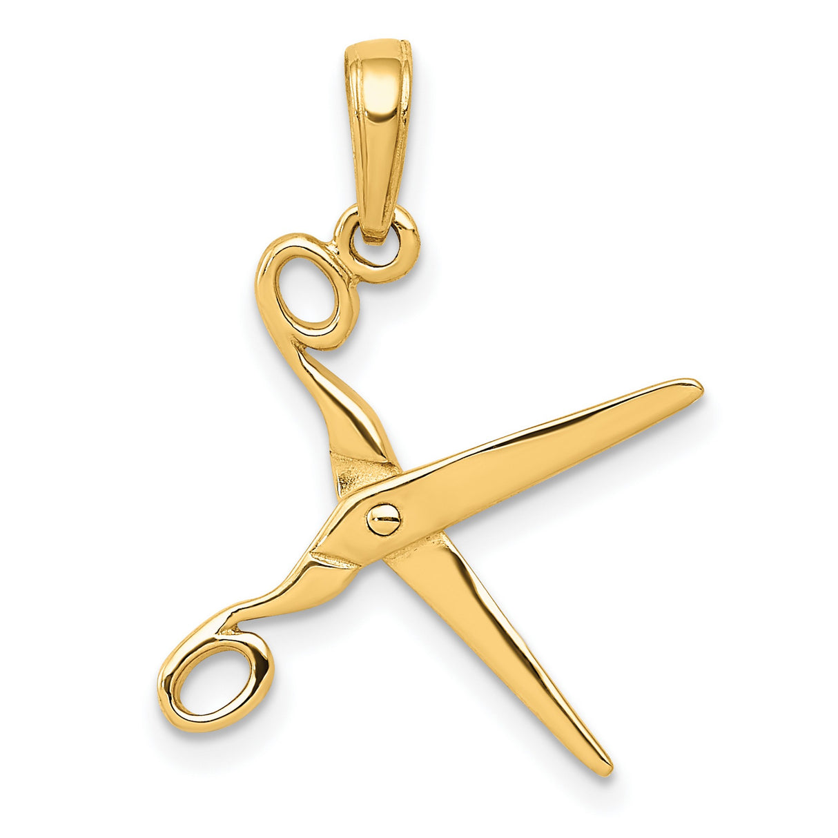 10k Yellow Gold Scissors Pendant, Movable Shears Charm for Hairstylist or Cosmetology Graduate