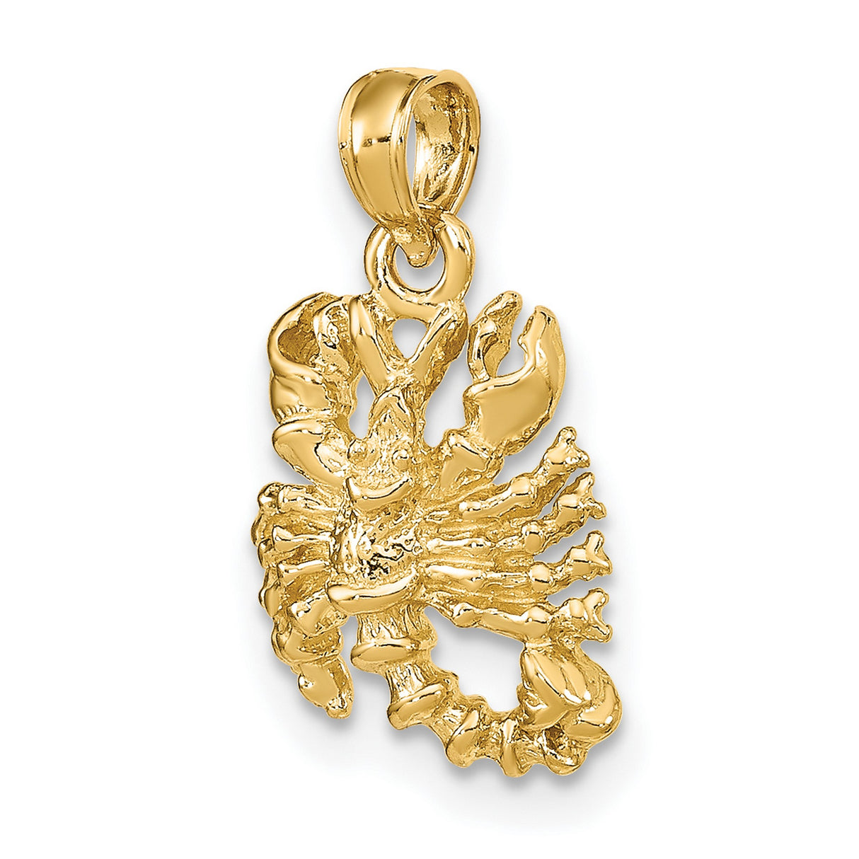 10k Yellow Gold Scorpio Zodiac Pendant with Detailed Scorpion Design for Men or Women