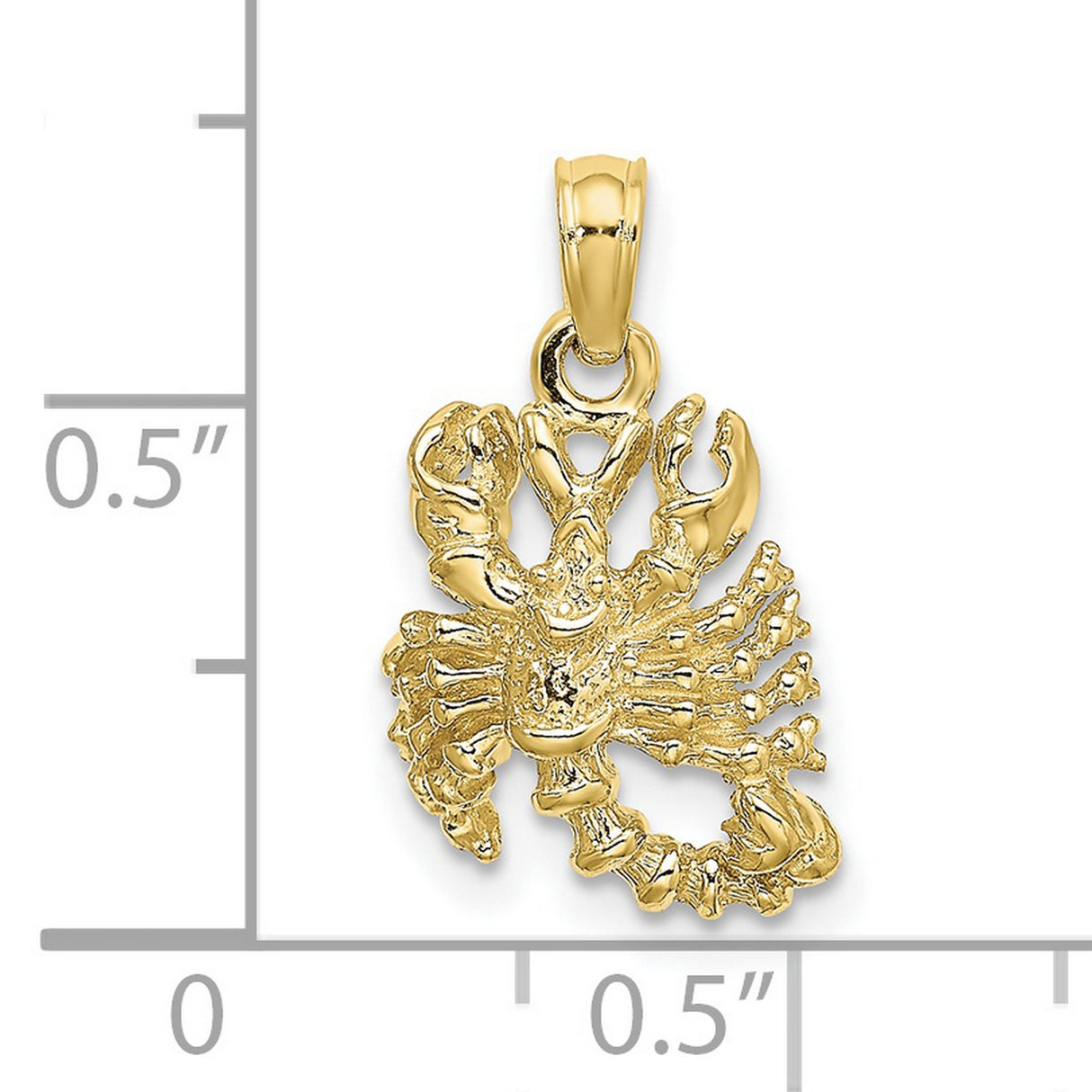 10k Yellow Gold Scorpio Zodiac Pendant with Detailed Scorpion Design for Men or Women