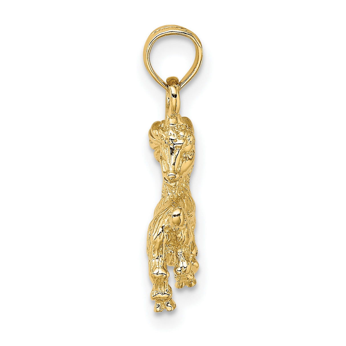 10k Yellow Gold Capricorn Zodiac Pendant with Detailed Goat Symbol Design