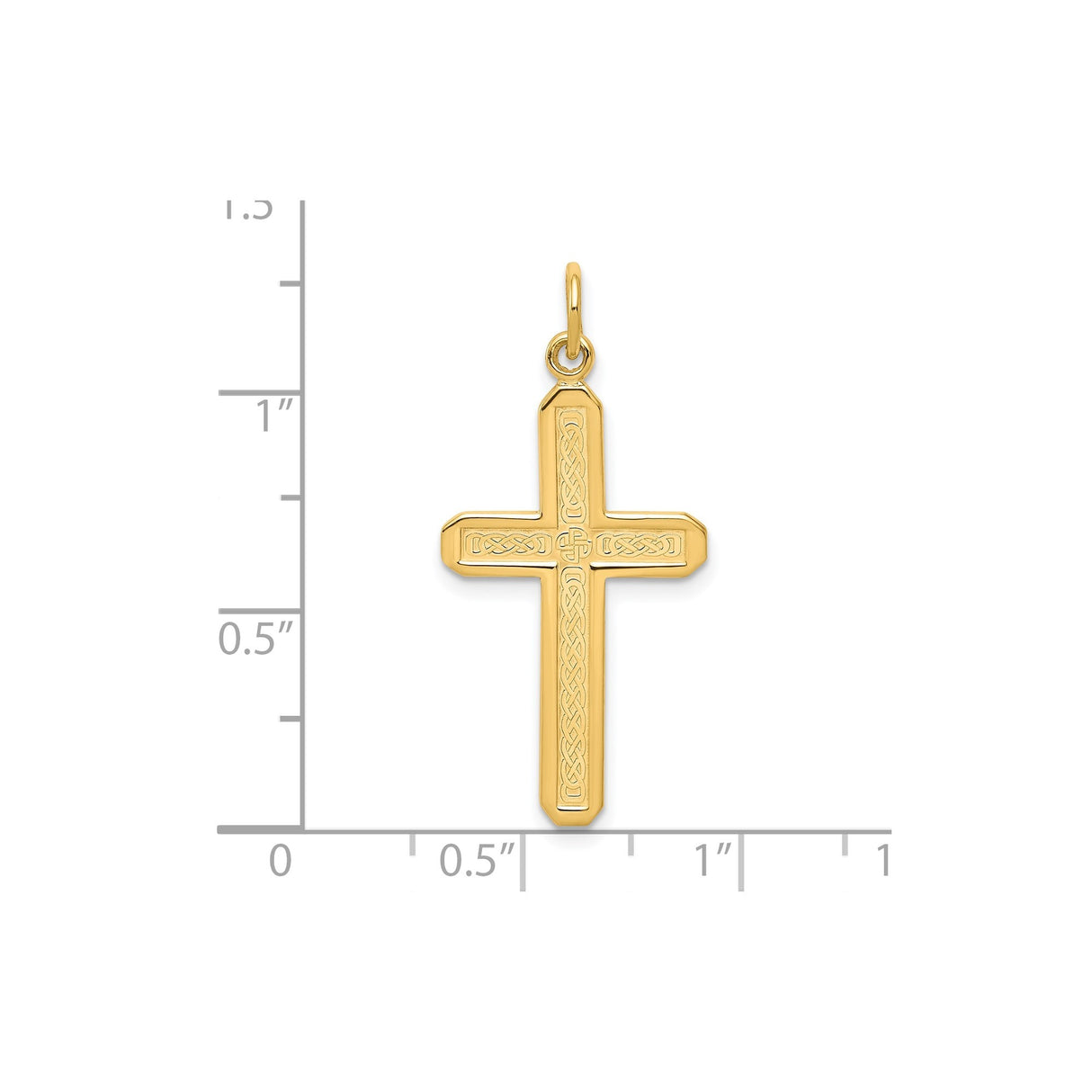 10k Yellow Gold Cross Pendant with Celtic Knot Design, Unisex Christian Jewelry