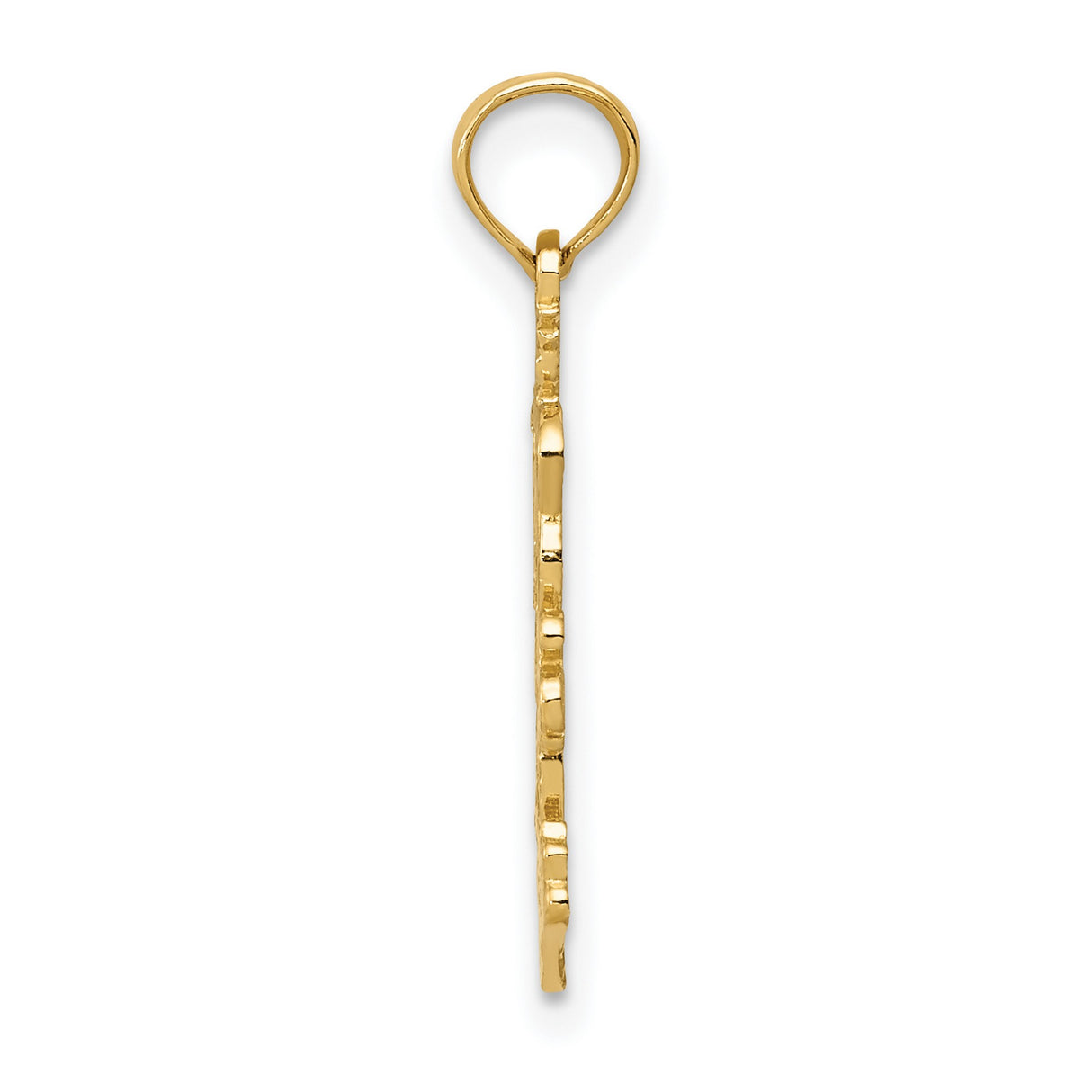 10k Yellow Gold Palm Tree Pendant with Tropical Beach and Island Design