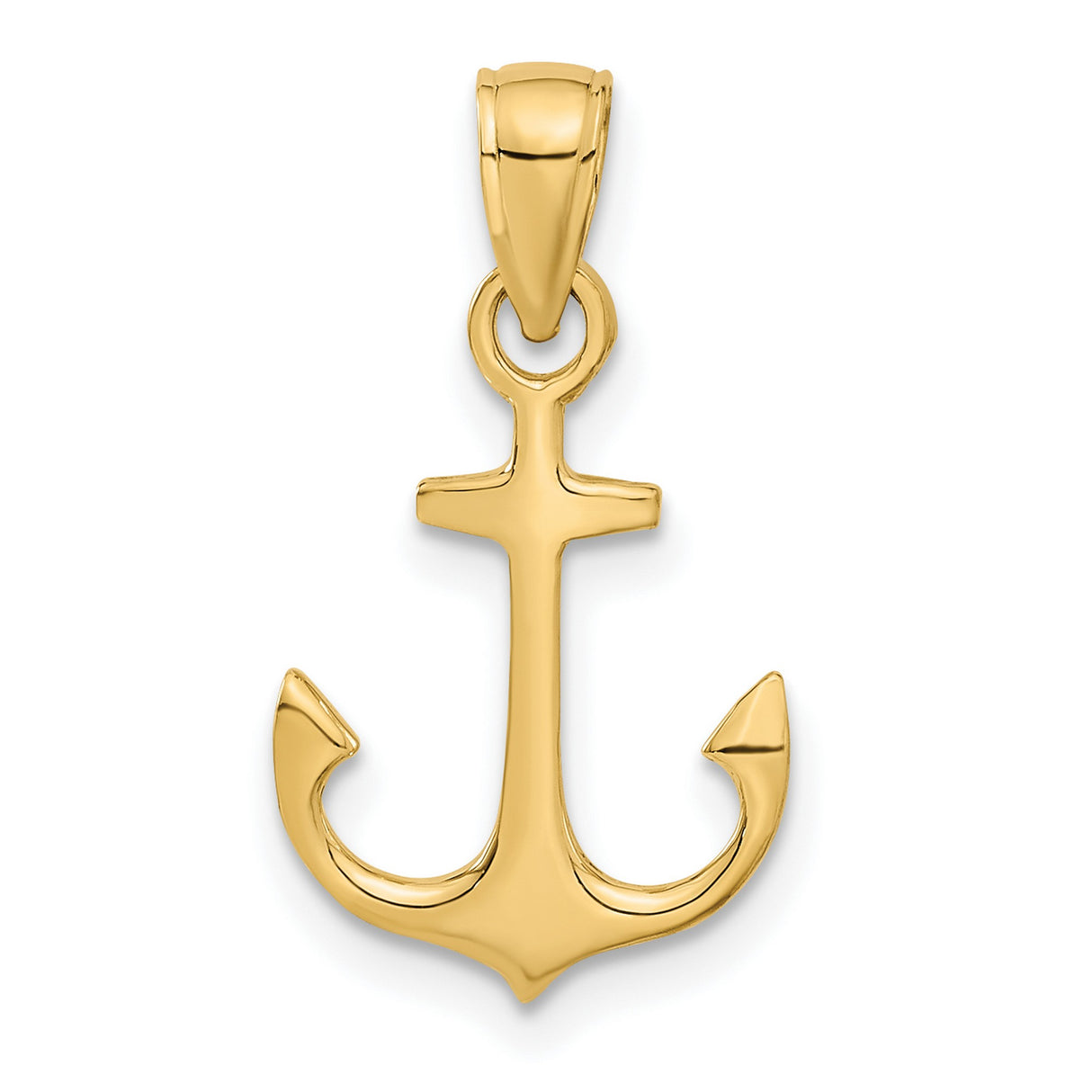 10k Yellow Gold Anchor Pendant, Nautical Symbol of Hope, Strength, and Stability