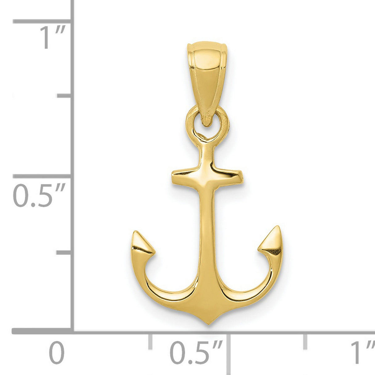 10k Yellow Gold Anchor Pendant, Nautical Symbol of Hope, Strength, and Stability