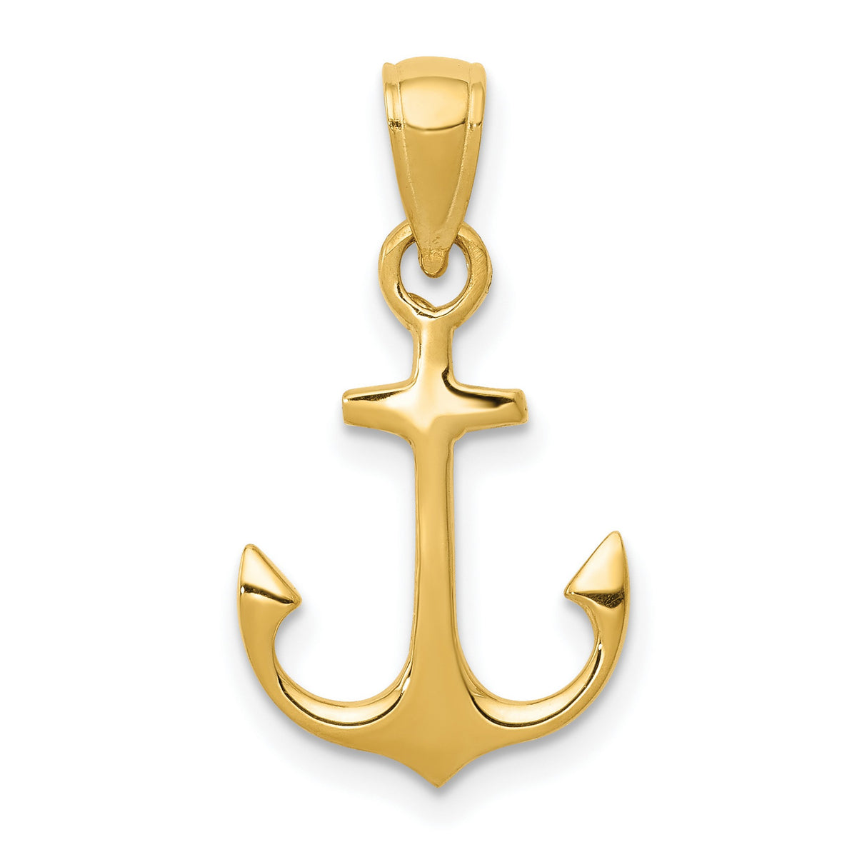 10k Yellow Gold Anchor Pendant, Nautical Symbol of Hope, Strength, and Stability