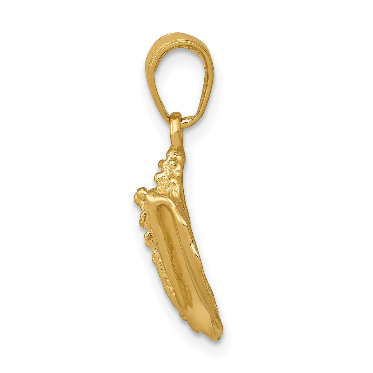 10k Yellow Gold Conch Shell Pendant, Nautical Coastal Charm for Women and Unisex Wear