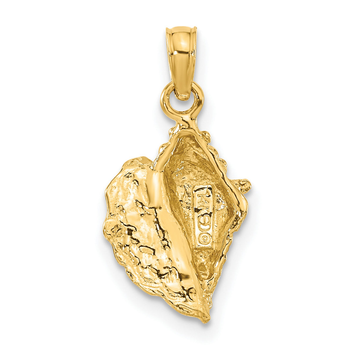 10k Yellow Gold Conch Shell Pendant, Nautical Coastal Charm for Women and Unisex Wear
