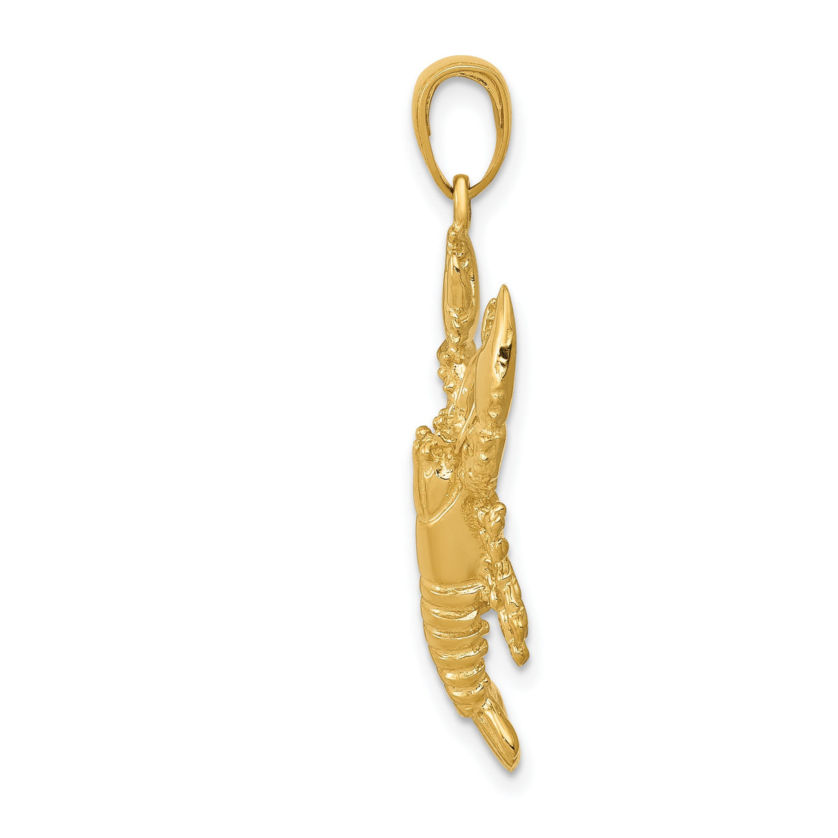 10k Yellow Gold Lobster Pendant, Detailed Crustacean Design, Nautical Jewelry for Men or Unisex