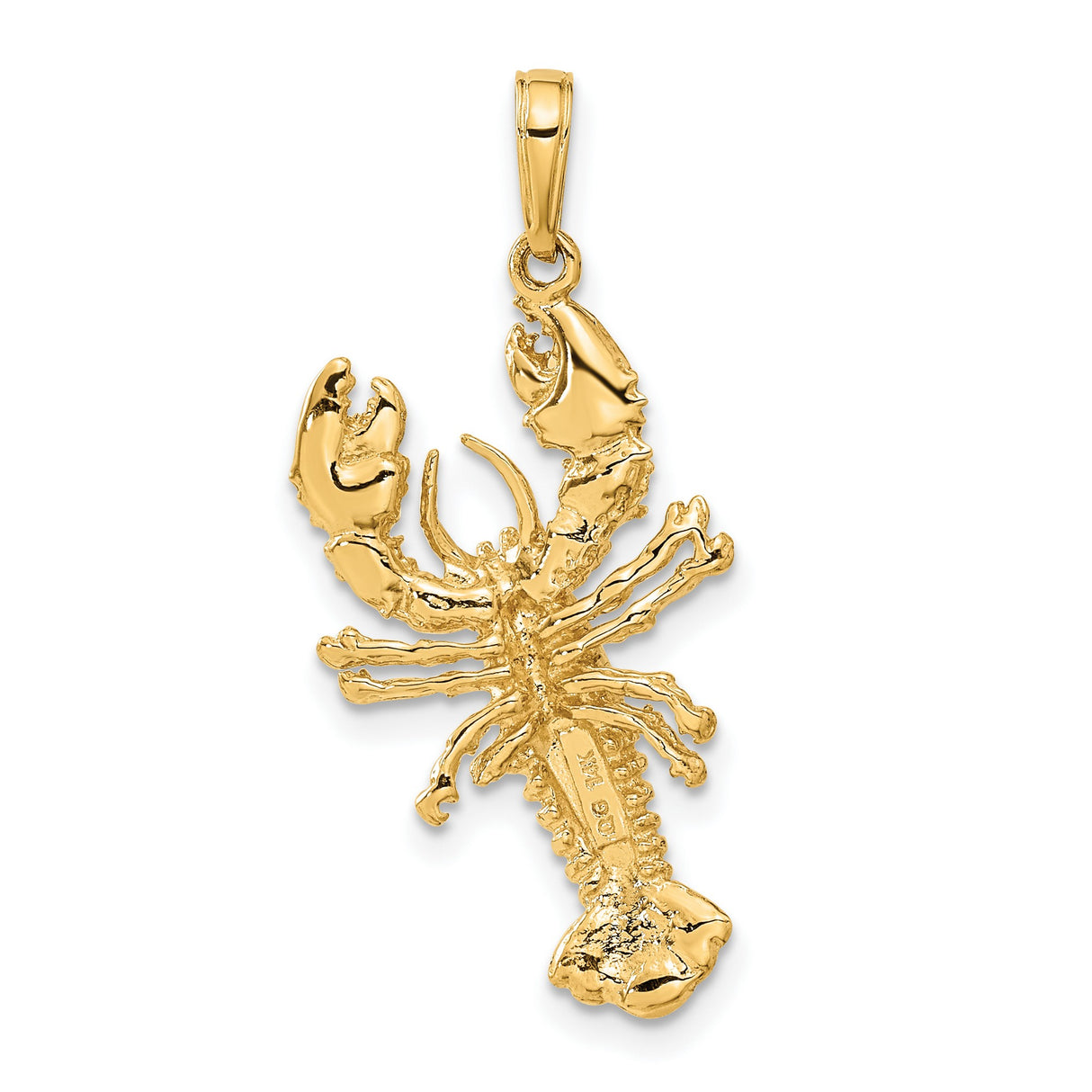 10k Yellow Gold Lobster Pendant, Detailed Crustacean Design, Nautical Jewelry for Men or Unisex