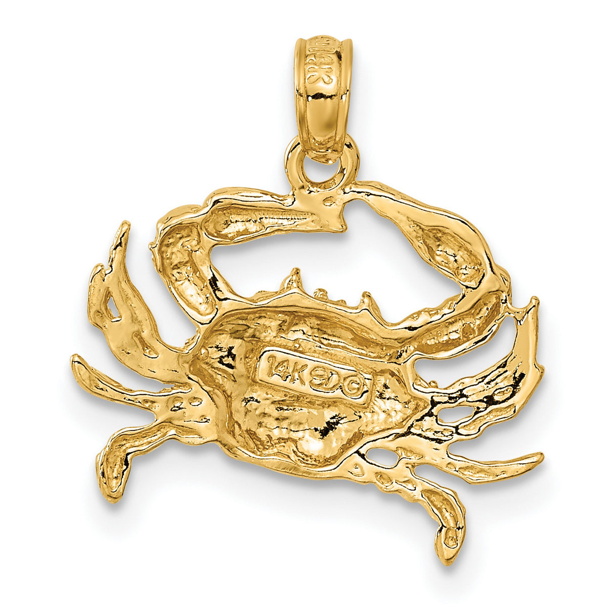 10k Yellow Gold Crab Pendant, Cancer Zodiac Sign Astrology Charm, Nautical Jewelry for Women or Unisex