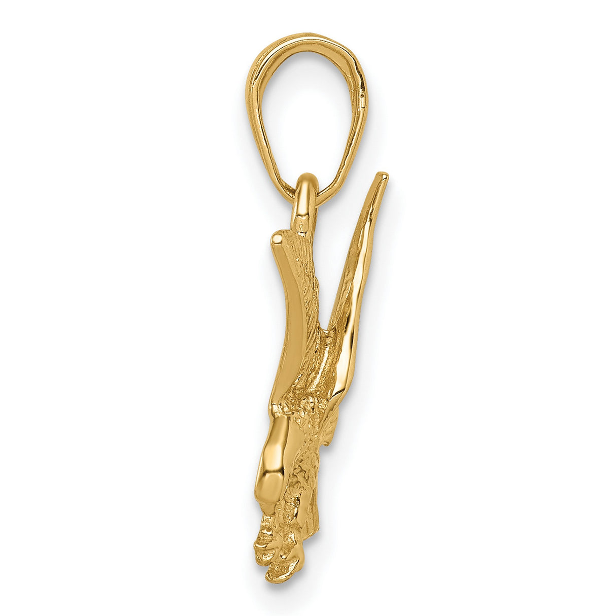 10k Yellow Gold Eagle Pendant, Flying Mid-Dive Design, Symbol of Freedom and Strength