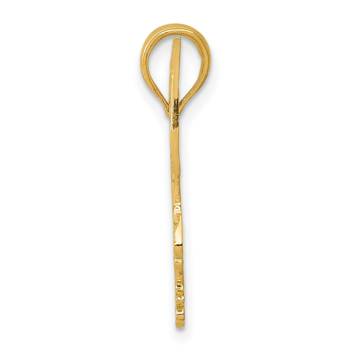 10k Yellow Gold Eagle Pendant with Outstretched Wings, Flying Eagle Charm for Men