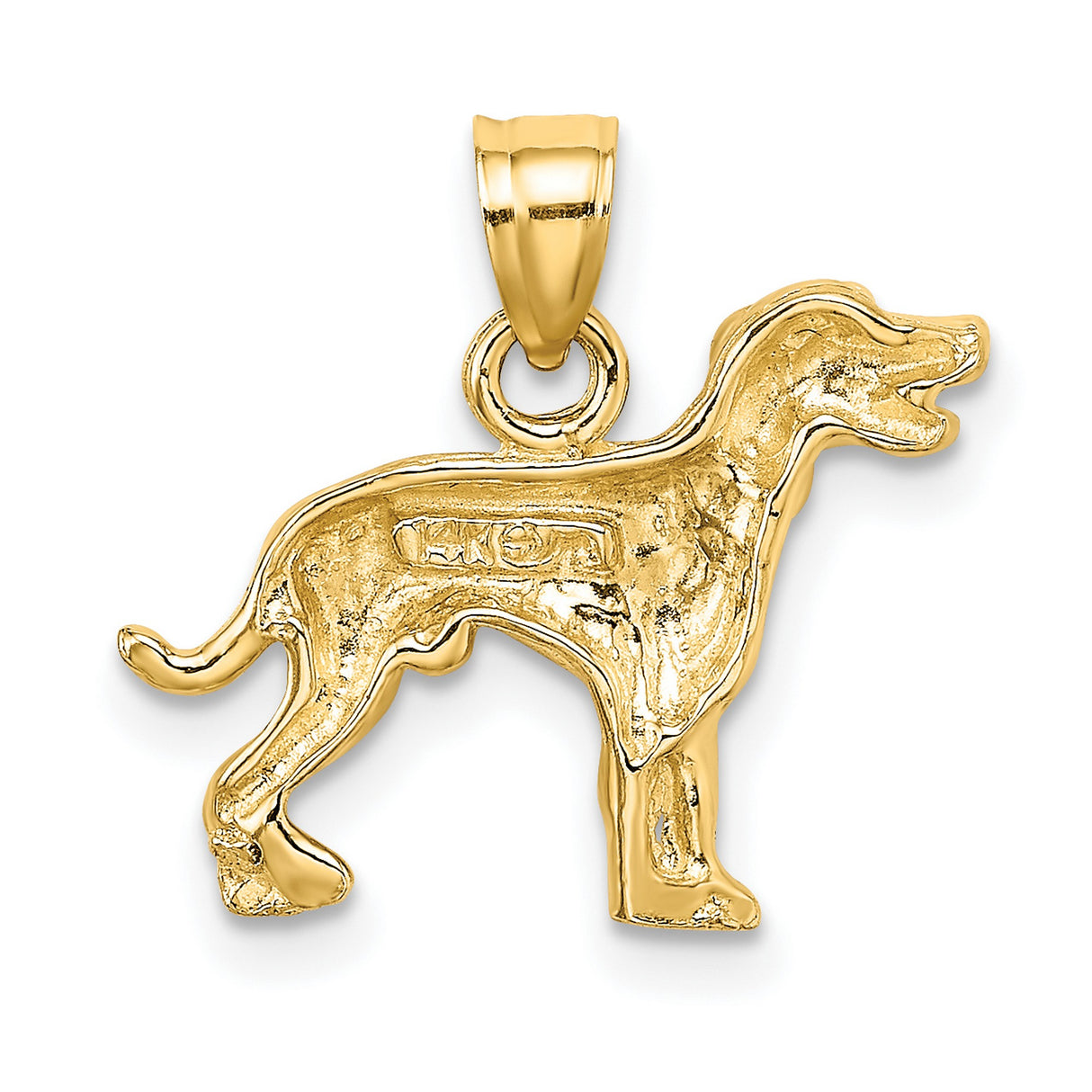 10k Yellow Gold Retriever Pendant, Detailed Dog Charm, Unisex Animal Jewelry Keepsake