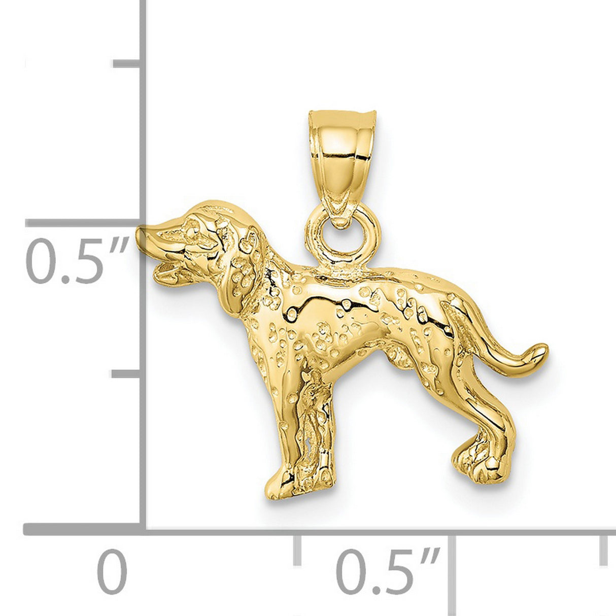 10k Yellow Gold Retriever Pendant, Detailed Dog Charm, Unisex Animal Jewelry Keepsake