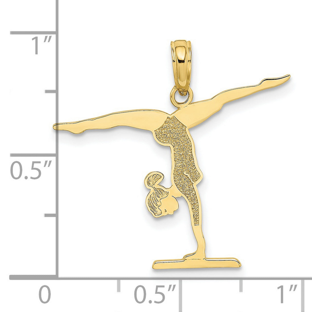 10k Yellow Gold Gymnast Pendant Featuring Handstand on Balance Beam Design