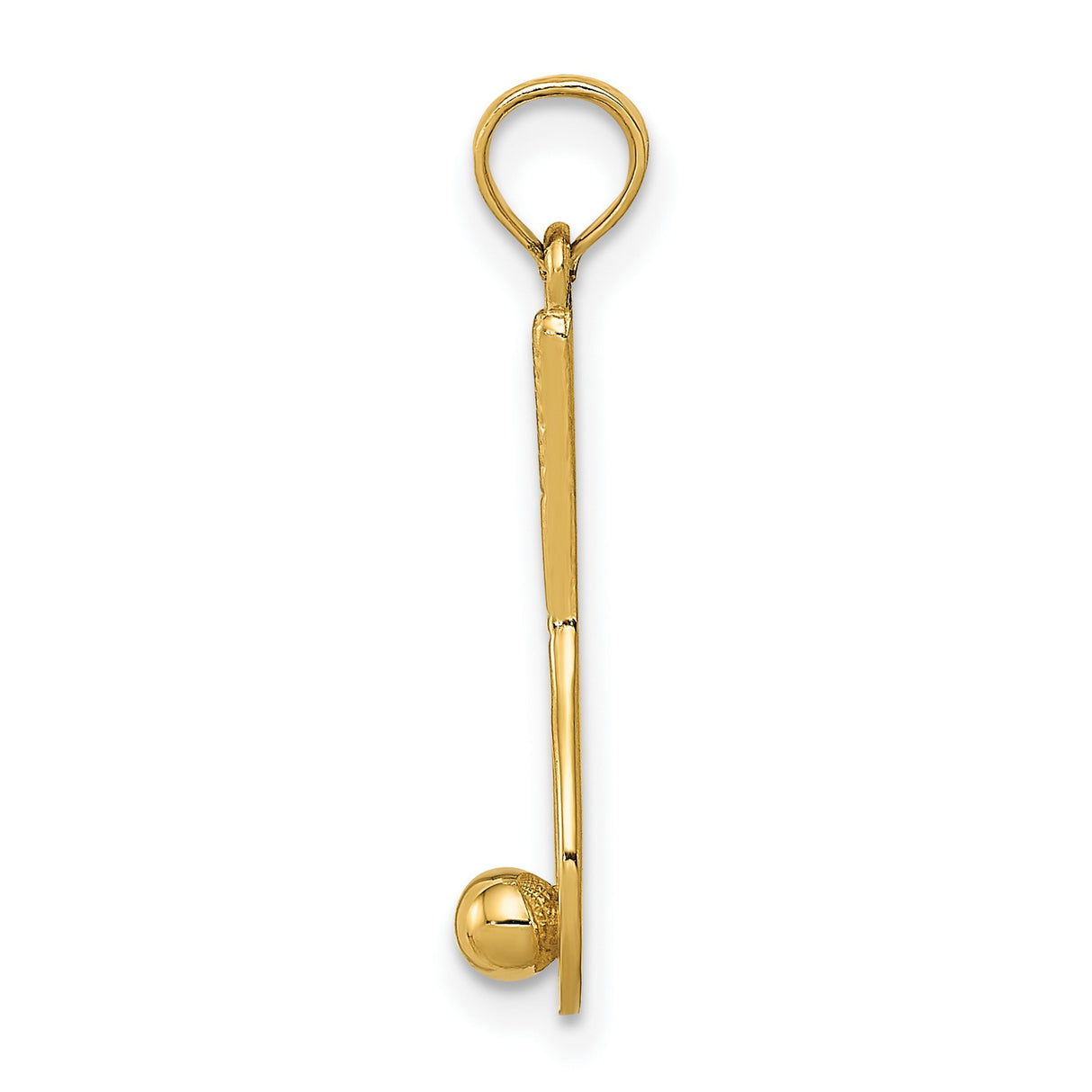 10k Yellow Gold Tennis Racket and Ball Pendant Charm, Sporty Design for Women or Unisex