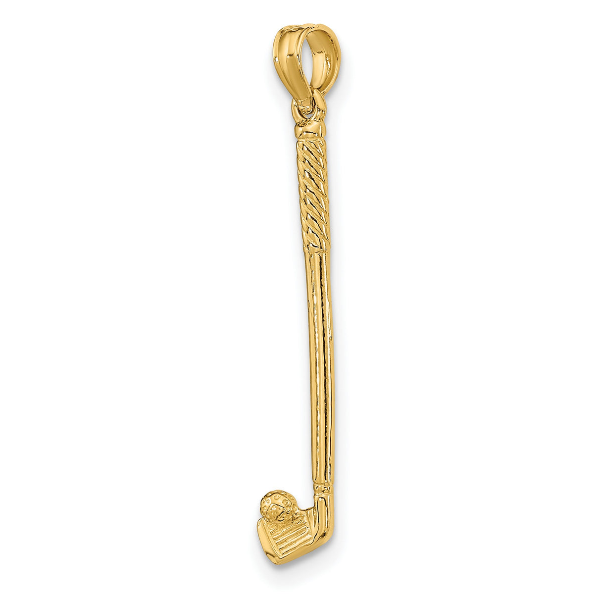 10k Yellow Gold Golf Club Pendant with Club and Ball Design, Unisex Sports Charm