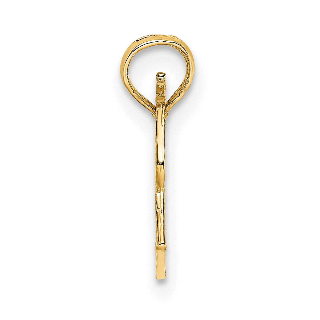 10k Yellow Gold Megaphone Charm Pendant with Ornate Scroll Design, Sports Jewelry for Women