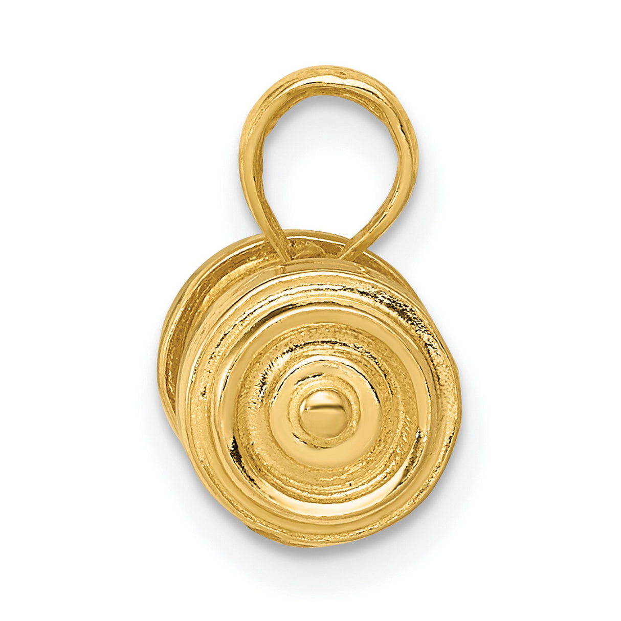 10k Yellow Gold Dumbbell Pendant, Barbell Fitness Charm for Men or Unisex Gym Enthusiasts