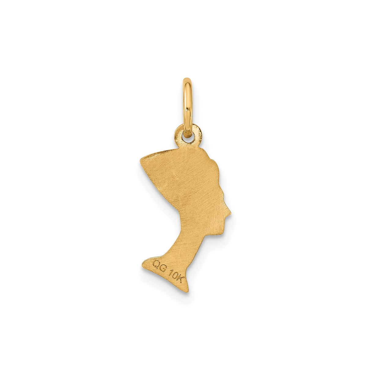 10k Yellow Gold Nefertiti Pendant, Egyptian Queen Profile Charm, African Heritage Amulet