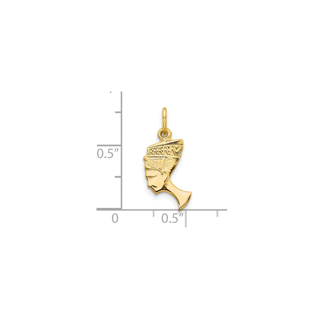 10k Yellow Gold Nefertiti Pendant, Egyptian Queen Profile Charm, African Heritage Amulet