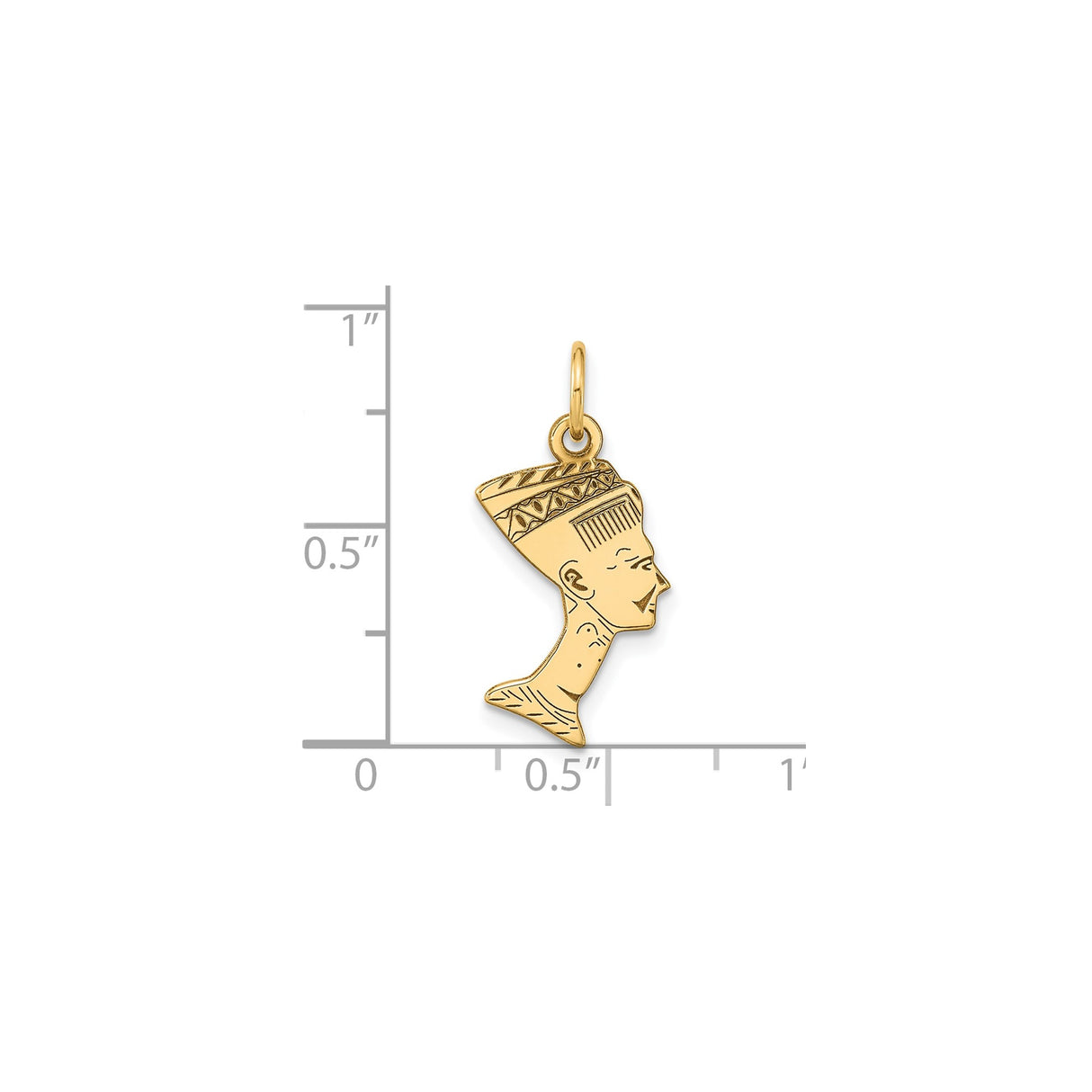 10k Yellow Gold Nefertiti Pendant, Egyptian Queen Profile Charm, African Heritage Jewelry