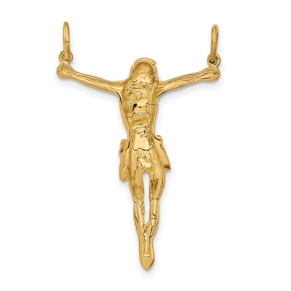 10k Two-Tone Gold Crucifix Pendant with Jesus Christ, Catholic Religious Theme