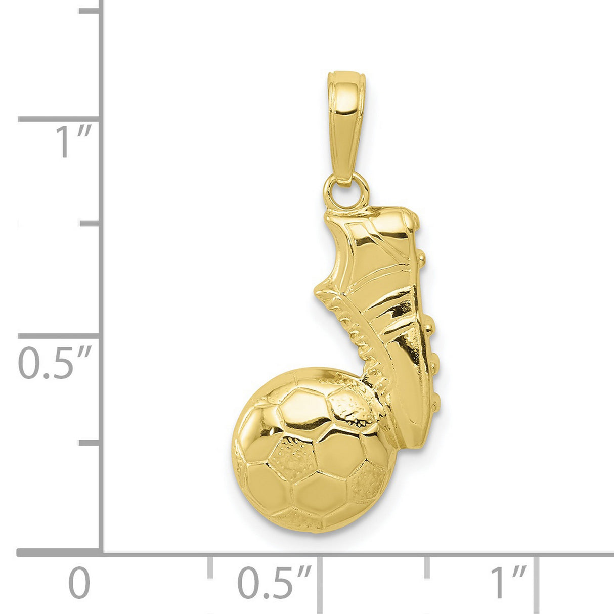 10k Yellow Gold Soccer Cleat and Ball Pendant, Unisex Sports Charm for Fans, Players, Coaches