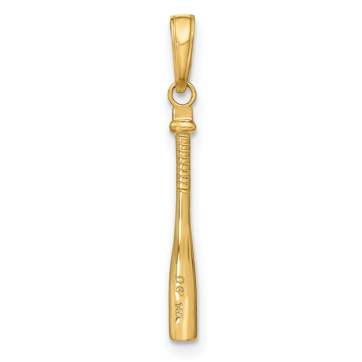 10k Yellow Gold Baseball Bat Pendant, Detailed Sports Theme for Men or Unisex Wear