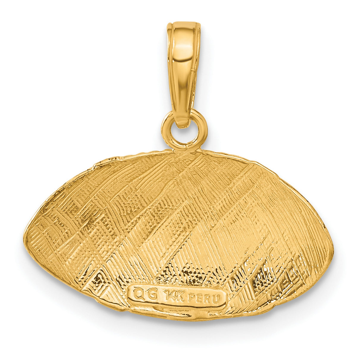 10k Yellow Gold Football Pendant, Unisex Sports Charm with Realistic Detailing