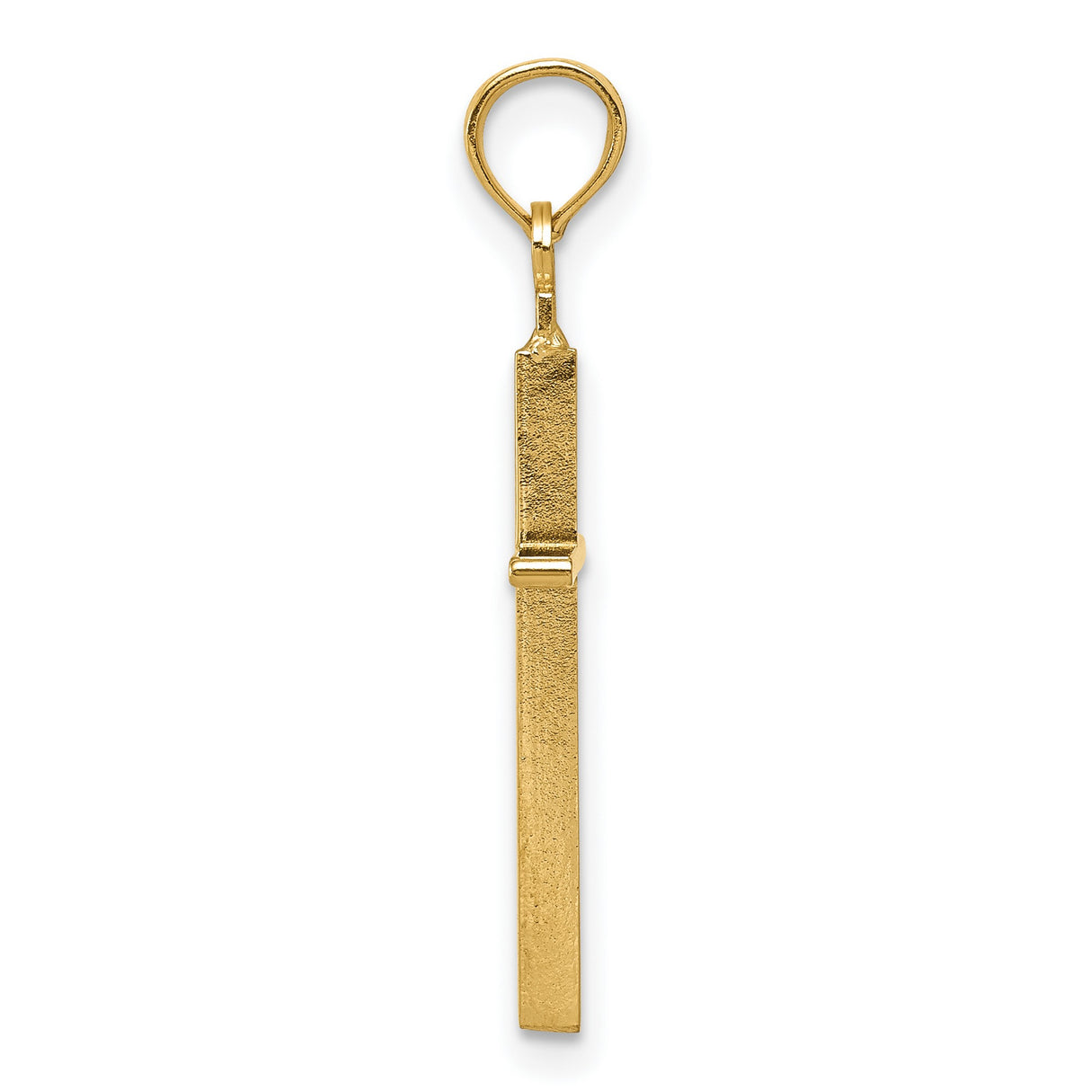 10k Yellow Gold Cross Pendant, Polished Religious Charm for Men and Women