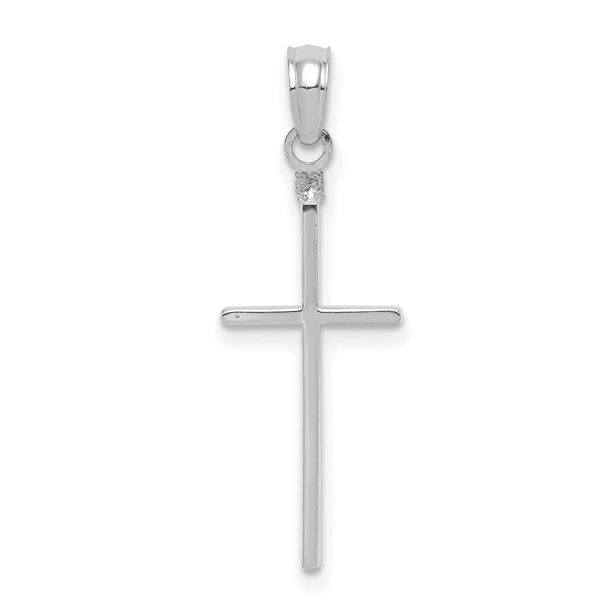 10k White Gold Cross Pendant with Sleek Minimalist Design for Men and Women