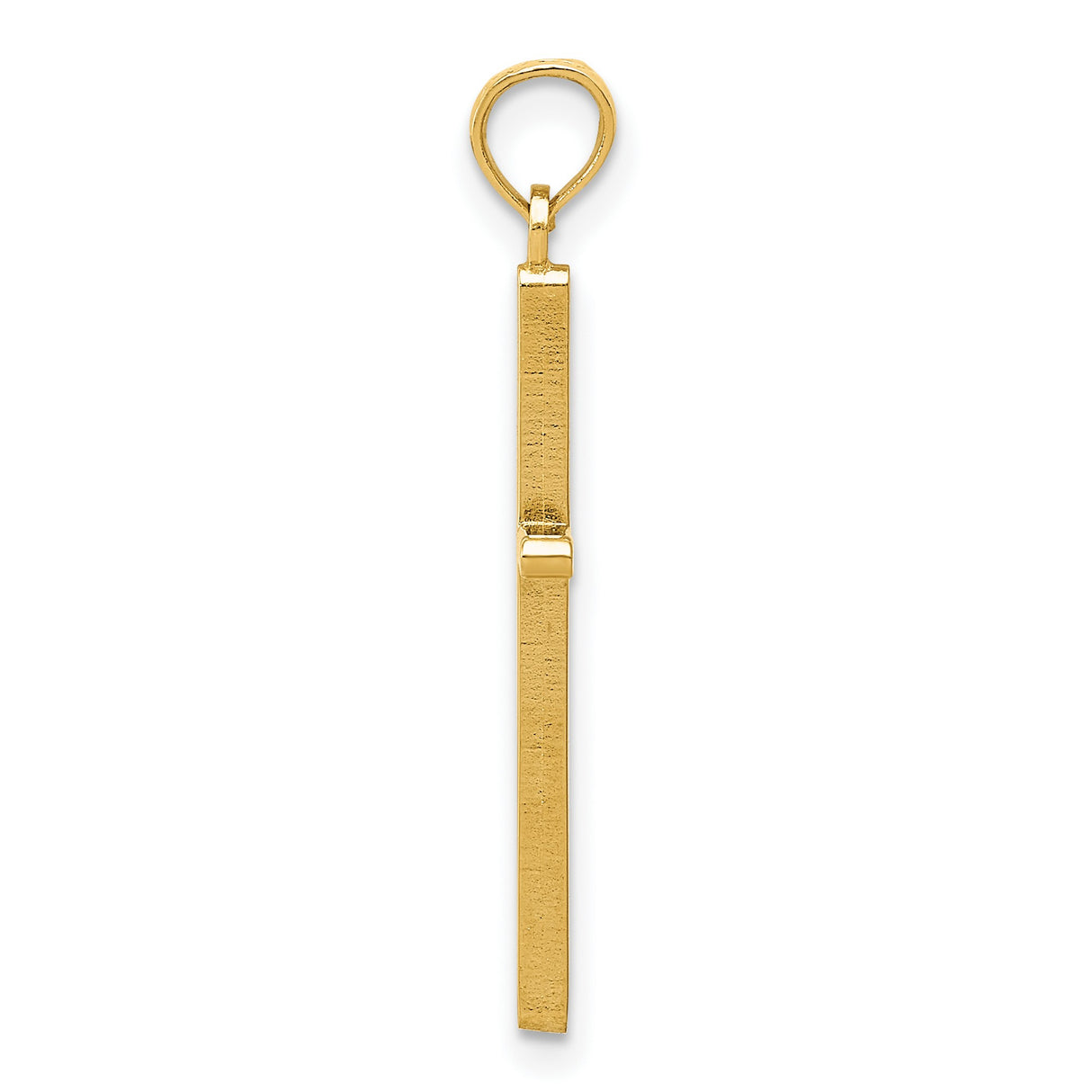 10k Yellow Gold Cross Pendant, Sleek Minimalist Religious Charm for Men and Women