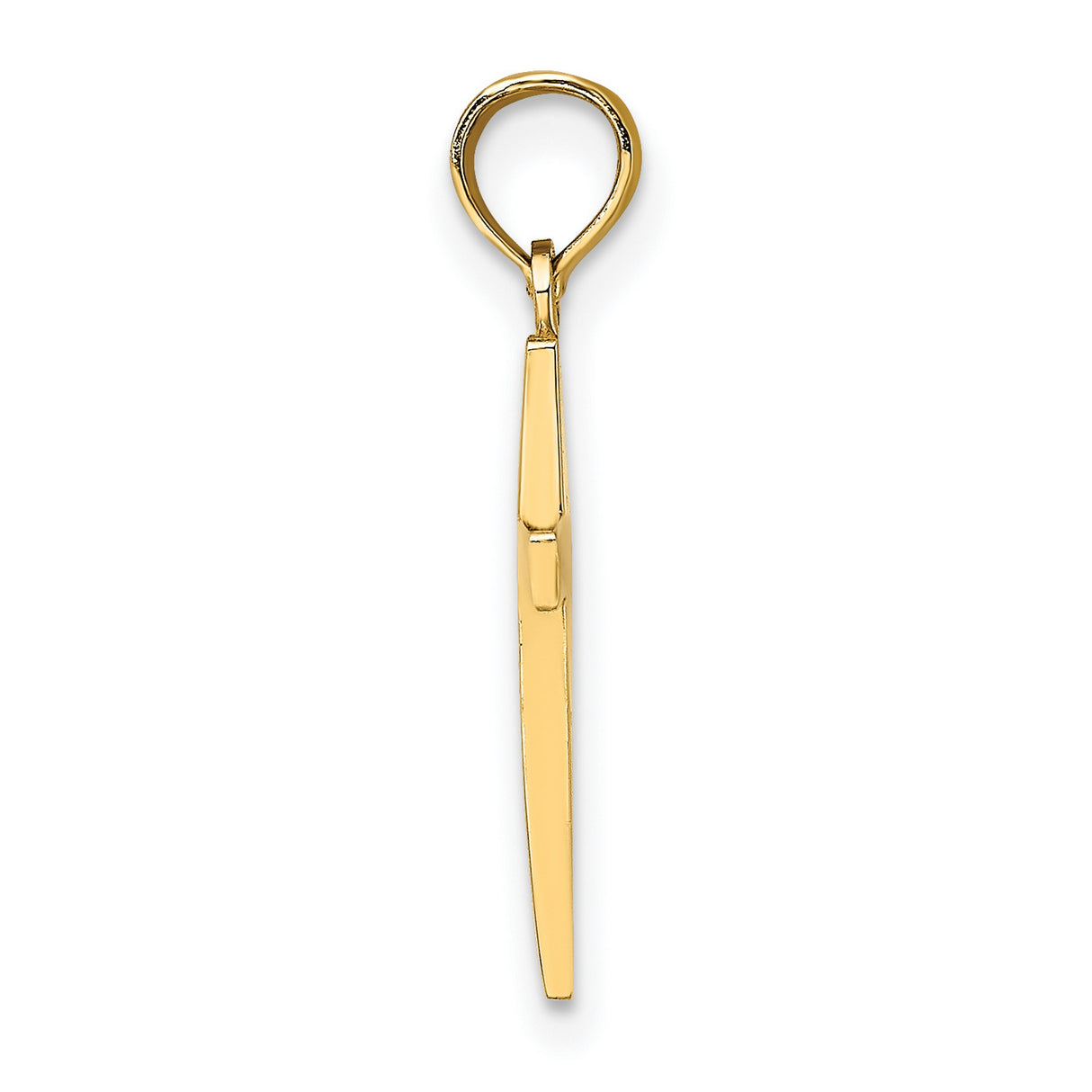 10k Yellow Gold Cross Pendant, Polished Solid Charm with Classic Minimalist Design