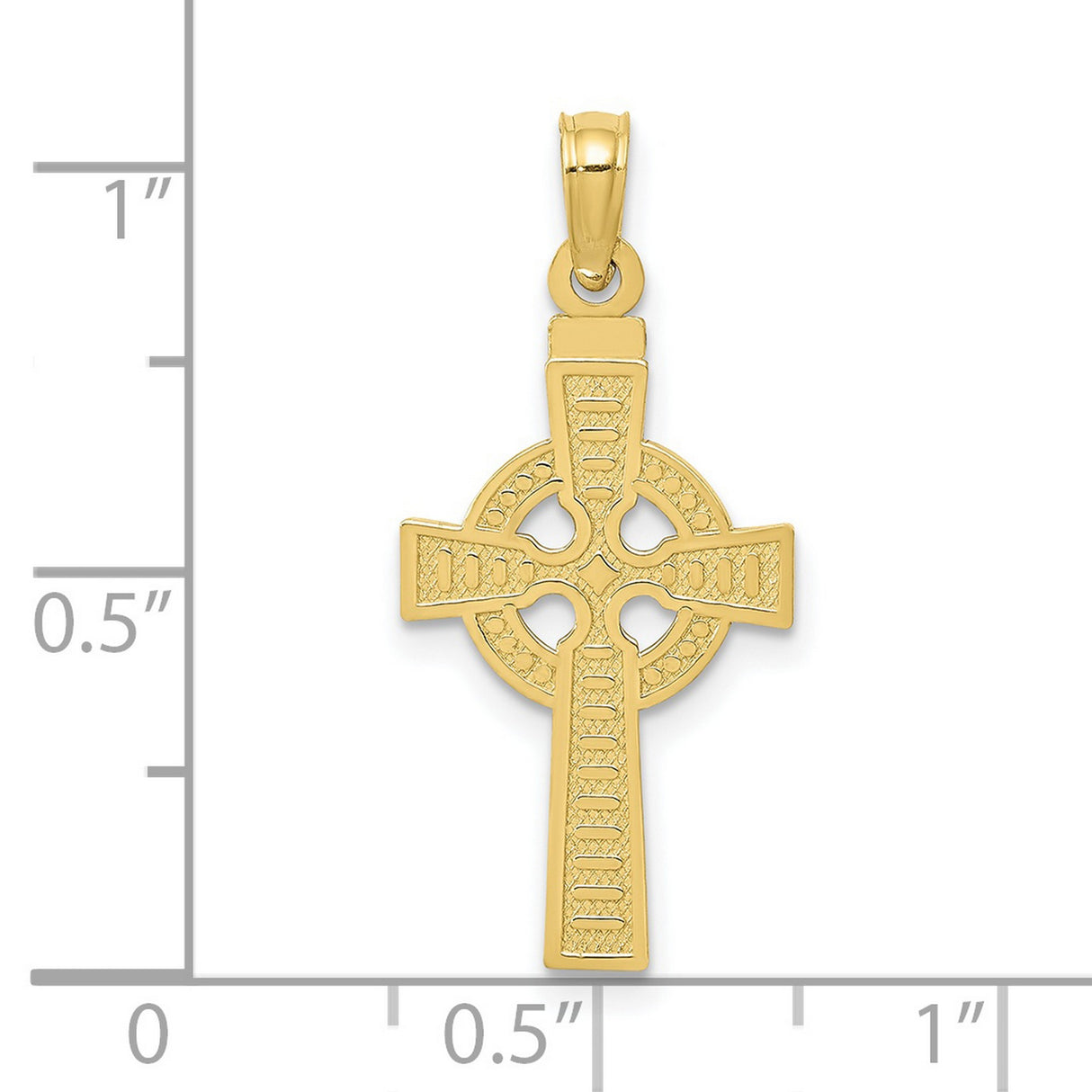 10k Yellow Gold Celtic Cross Pendant, Reversible Design with Halo Accents