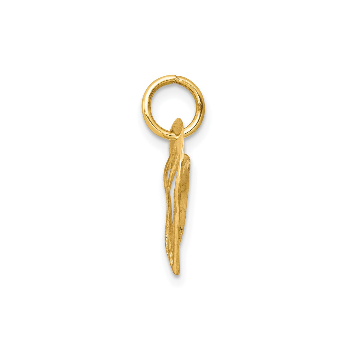 10k Yellow Gold Heart Pendant with Flowing Abstract Design for Women