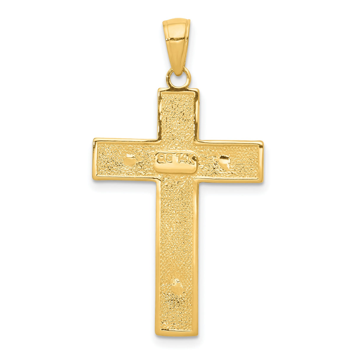 10k Yellow Gold Crucifix Pendant Featuring Jesus on Cross, Christian Religious Charm