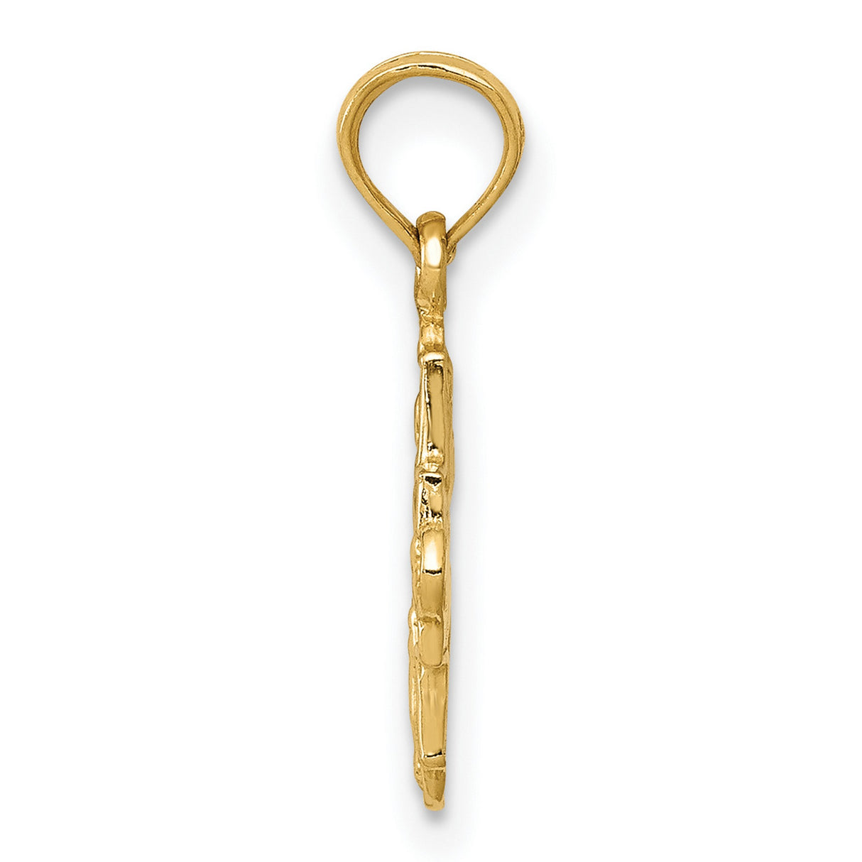 10k Yellow Gold Cross Pendant with Virgin Mary and Angels, Catholic Medallion Jewelry