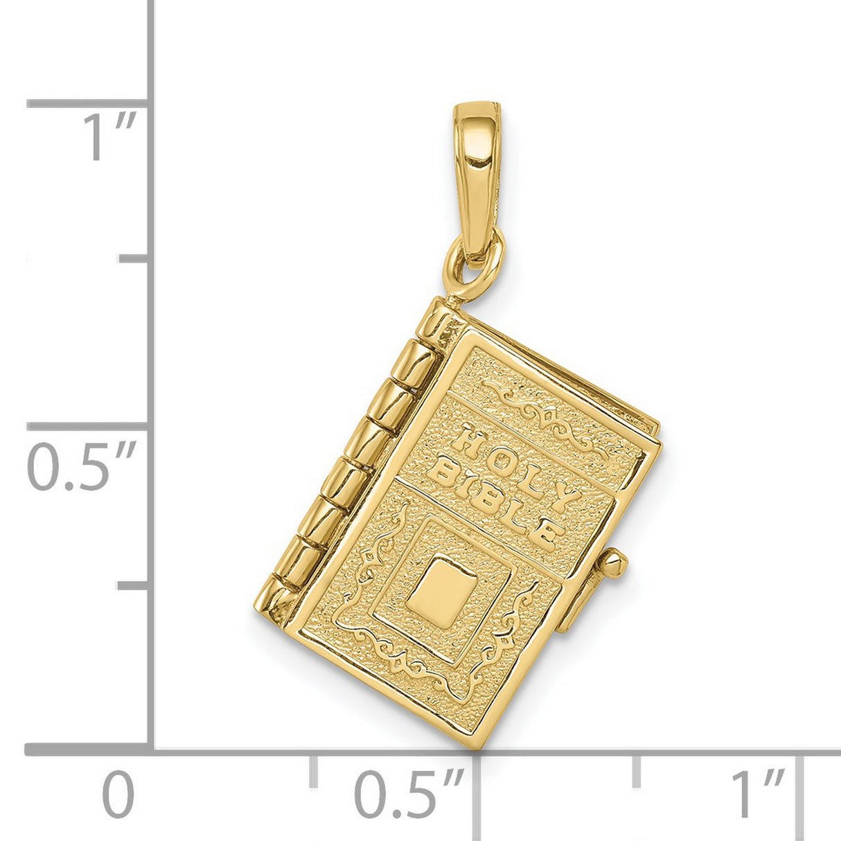 10k Yellow Gold Holy Bible Pendant, Religious Christian Scripture Charm for Women or Unisex Wear