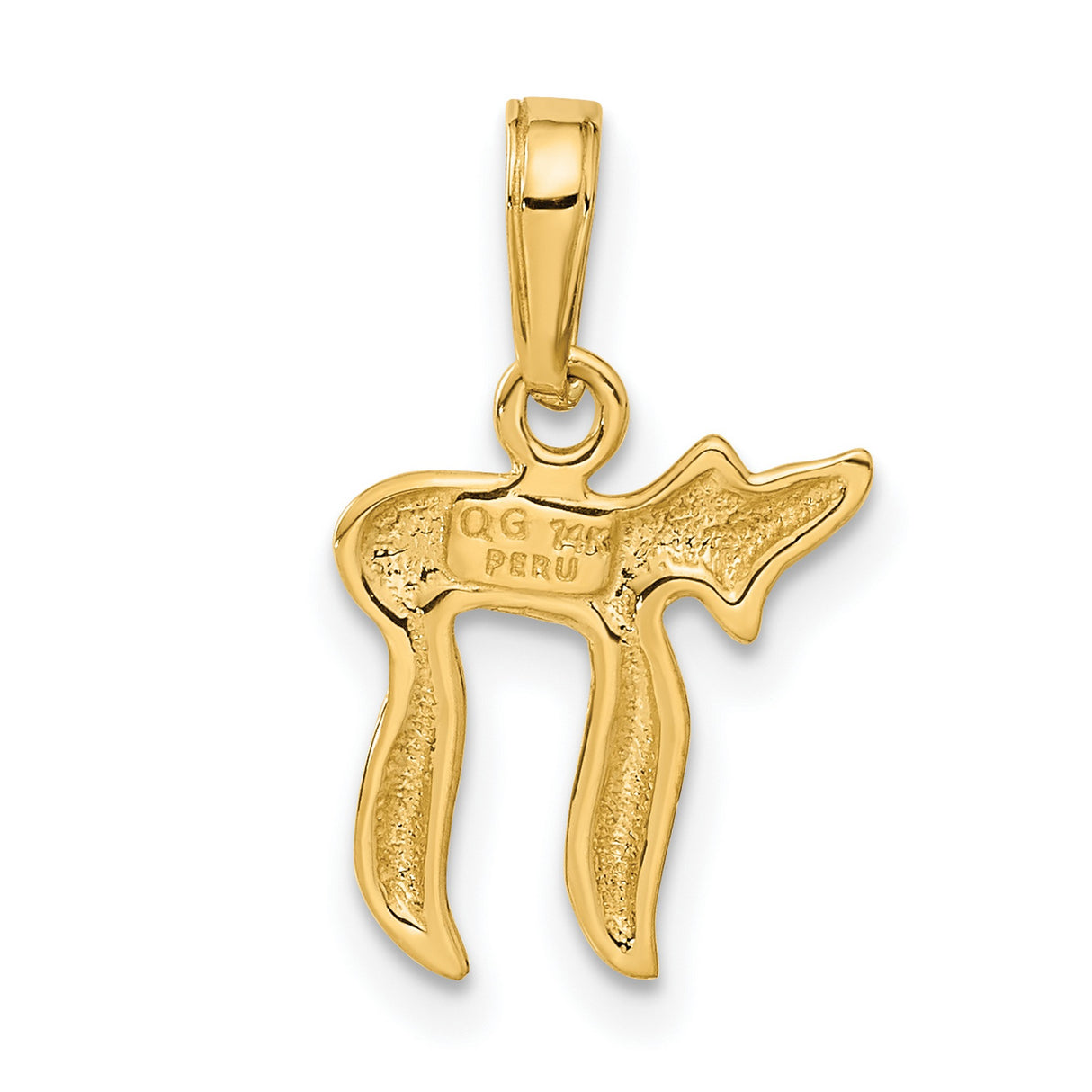 10k Yellow Gold Chai Pendant Featuring Hebrew Symbol for Life, Jewish Faith Amulet