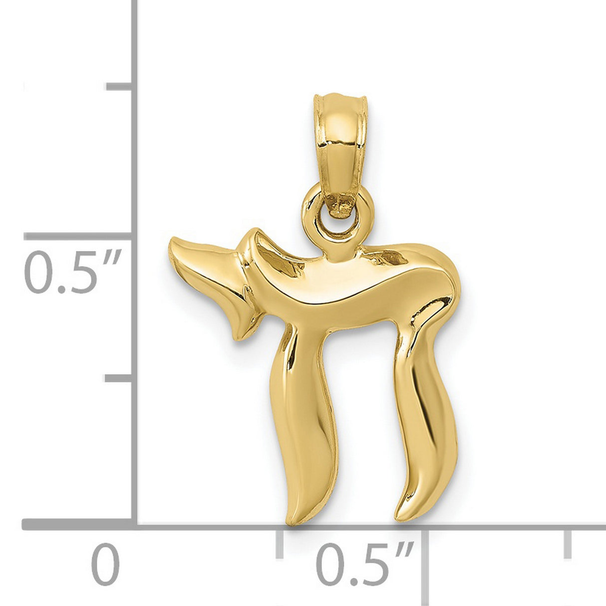 10k Yellow Gold Chai Pendant Featuring Hebrew Symbol for Life, Jewish Faith Amulet