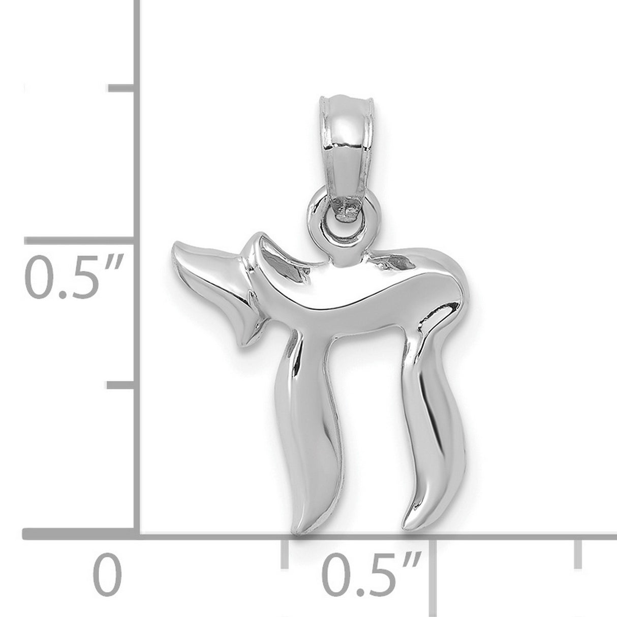 10k White Gold Chai Pendant with Hebrew Life Symbol, Spiritual Jewish Charm