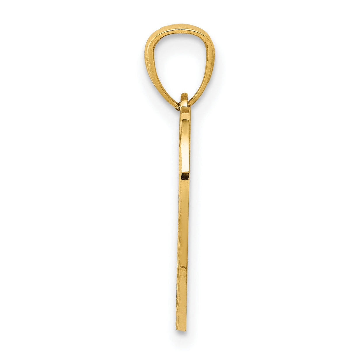 10k Yellow Gold Heart Pendant with Floral Accent, Daddys Little Girl Engraving