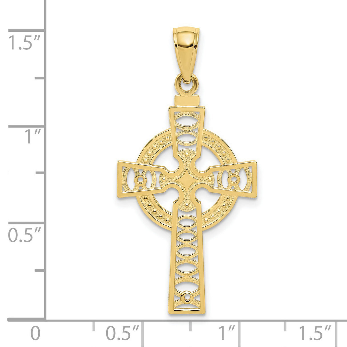 10k Yellow Gold Celtic Cross Pendant with Eternity Halo Design for Men and Women