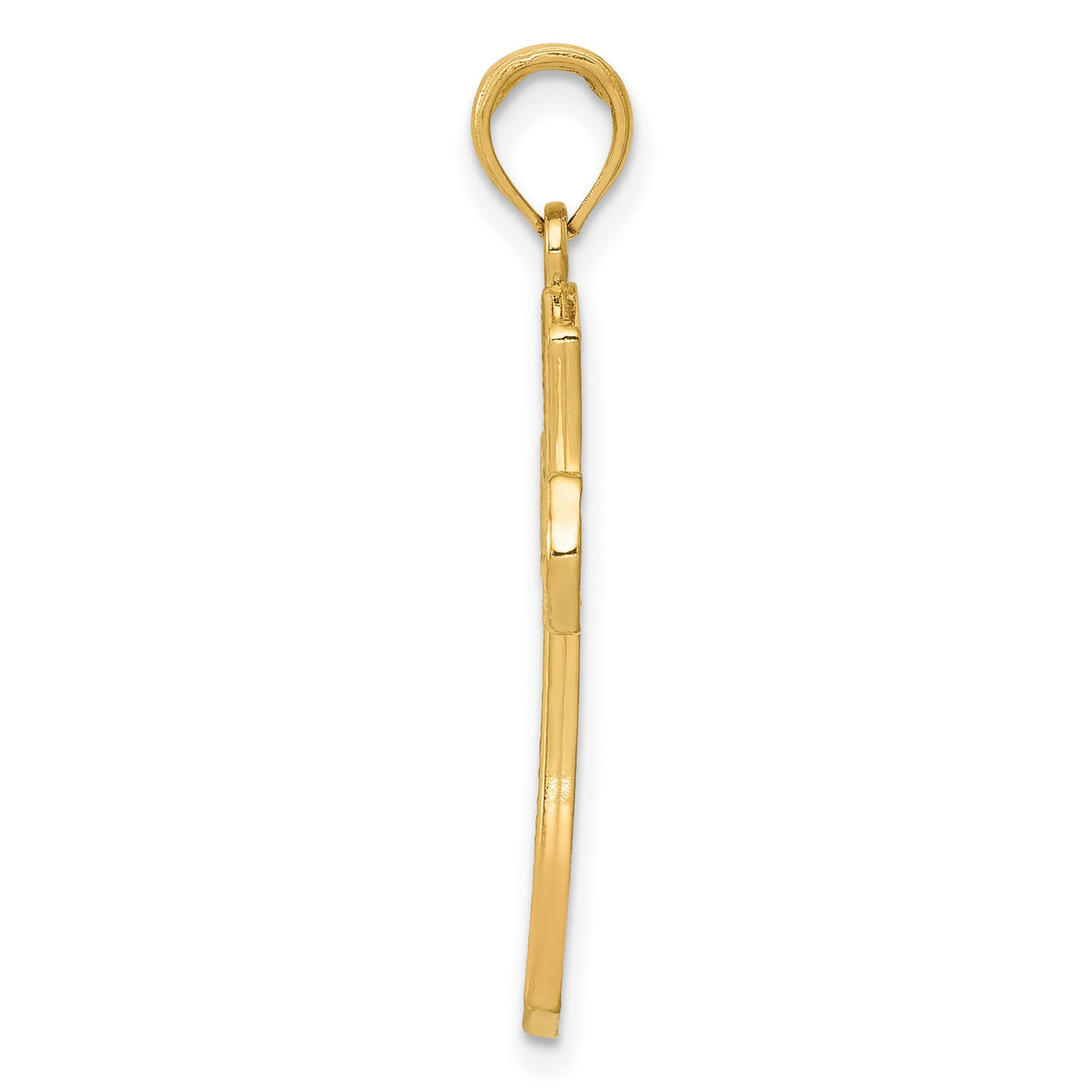 10k Yellow Gold Cross Pendant with Diamond Cut Detailing and Mirror Finish