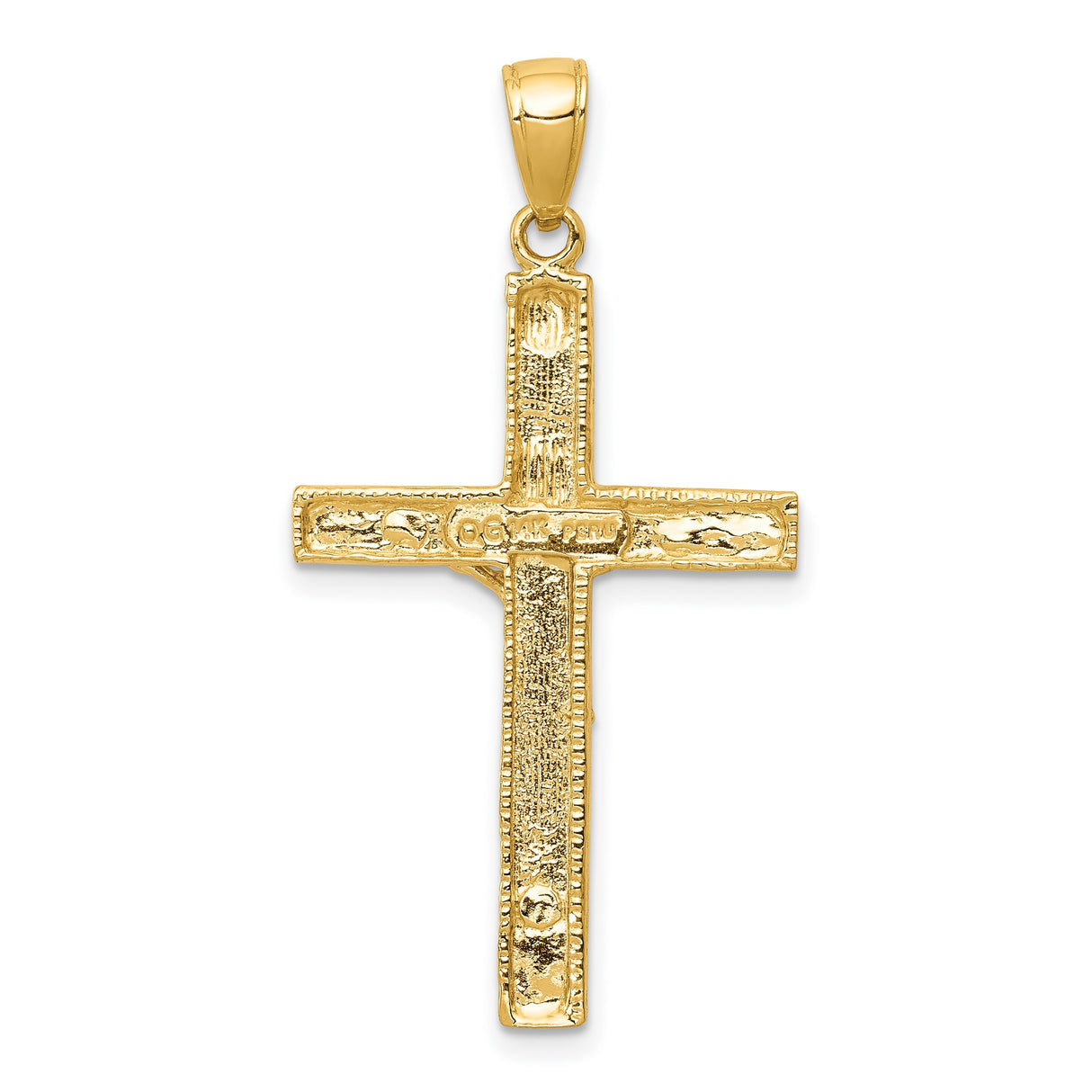 10k Yellow Gold Crucifix Cross Pendant with INRI Jesus Design for Men and Women
